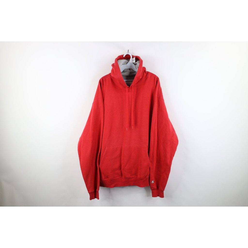 Vintage Champion Mens Size Xl Faded Baggy Oversized Hoodie Sweatshirt Red